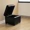 Baxton Studio Black Full Leather Storage Cube Ottoman A-1814 - alternate 3